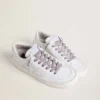 Lacets multicolores en lurex avec logo noir contrastant