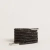 Lacets noirs ornés de strass Swarovski argentés