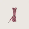 Lacets tartan marron foncé et rose