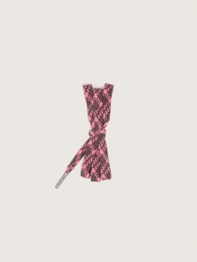Lacets tartan marron foncé et rose