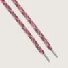 Lacets tartan marron foncé et rose
