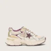 Lightstar CNY pour femme en maille blanche et cuir avec étoile en TPU rouge vin