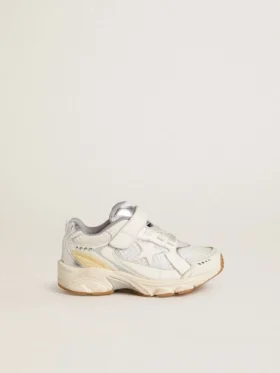 Lightstar Junior en cuir blanc et mesh avec étoile en cuir blanc