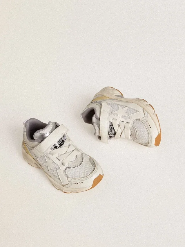 Lightstar Junior en cuir blanc et mesh avec étoile en cuir blanc