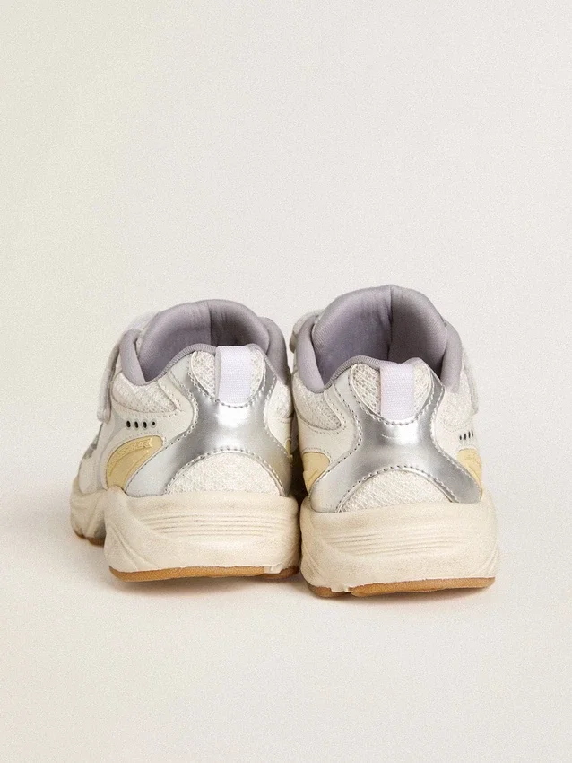 Lightstar Junior en cuir blanc et mesh avec étoile en cuir blanc