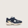 Lightstar junior en cuir bleu et mesh avec étoile en cuir gris