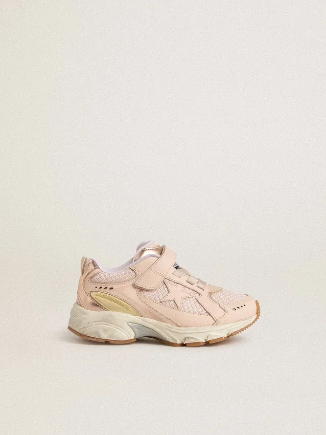 Lightstar Junior en cuir rose et mesh avec étoile en cuir rose