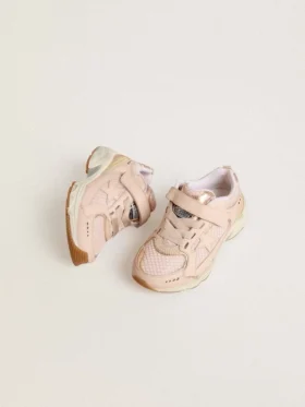Lightstar Junior en cuir rose et mesh avec étoile en cuir rose