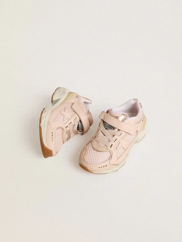 Lightstar Junior en cuir rose et mesh avec étoile en cuir rose