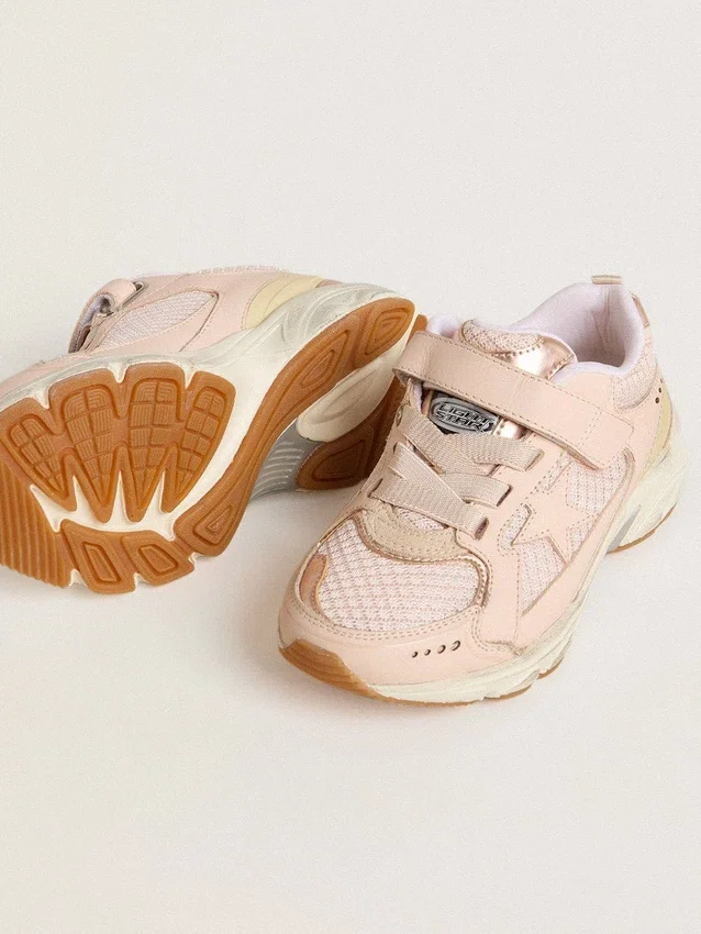Lightstar Junior en cuir rose et mesh avec étoile en cuir rose