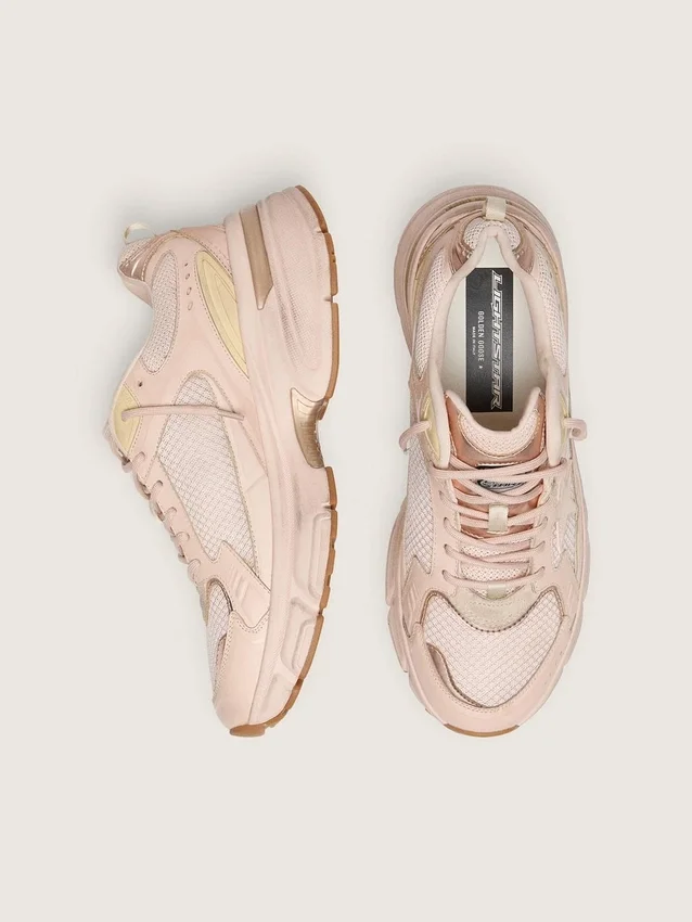 Lightstar pour femme avec tige en cuir rose et mesh et étoile rose