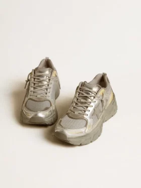 Lightstar pour femme en cuir métallisé et maille argentée avec étoile grise