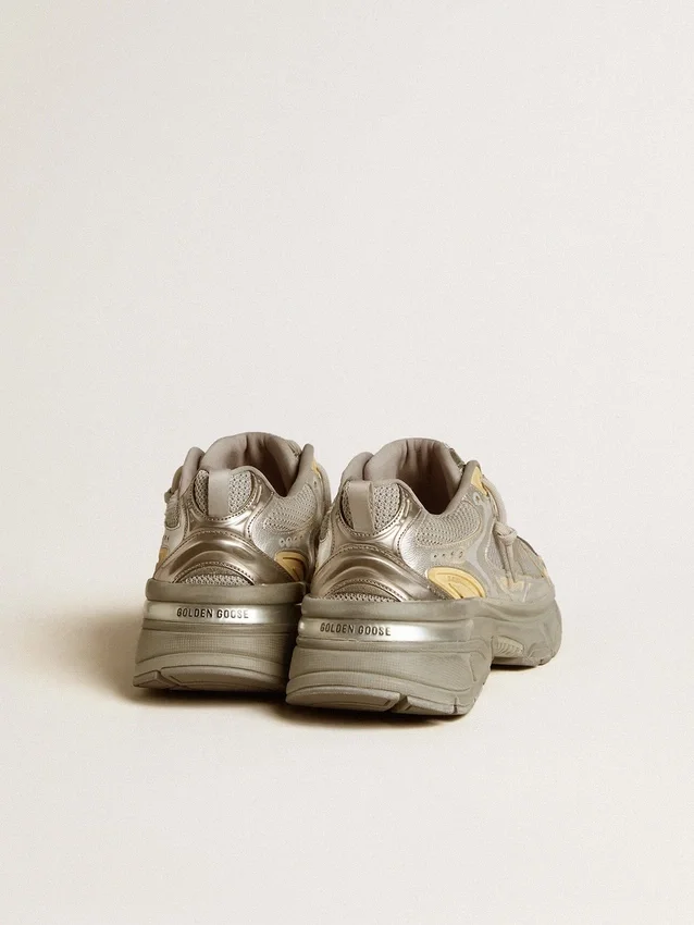Lightstar pour femme en cuir métallisé et maille argentée avec étoile grise