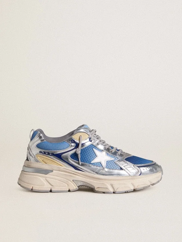 Lightstar pour femme en maille bleu clair avec étoile en TPU blanc et empiècements argentés d’origine biologique