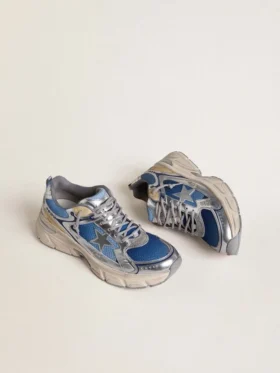 Lightstar pour femme en maille bleu clair avec étoile en TPU blanc et empiècements argentés d’origine biologique