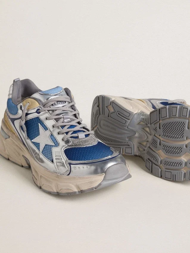 Lightstar pour femme en maille bleu clair avec étoile en TPU blanc et empiècements argentés d’origine biologique