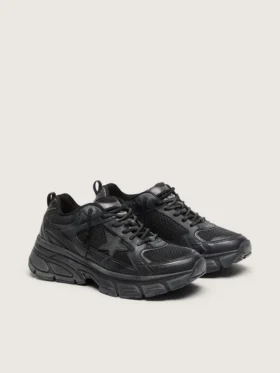 Lightstar pour homme avec tige en cuir noir et mesh et étoile noire