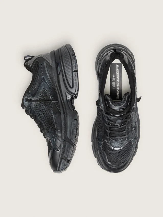 Lightstar pour homme avec tige en cuir noir et mesh et étoile noire