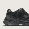 Lightstar pour homme avec tige en cuir noir et mesh et étoile noire