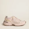 Lightstar pour homme avec tige en cuir rose et mesh et étoile rose