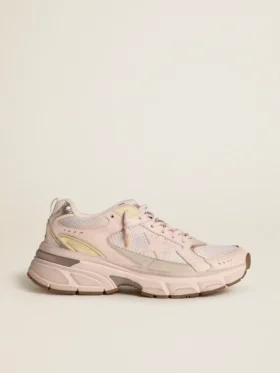 Lightstar pour homme avec tige en cuir rose et mesh et étoile rose