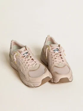 Lightstar pour homme avec tige en cuir rose et mesh et étoile rose