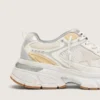 Lightstar pour homme en cuir blanc et mesh avec étoile « worn-white »