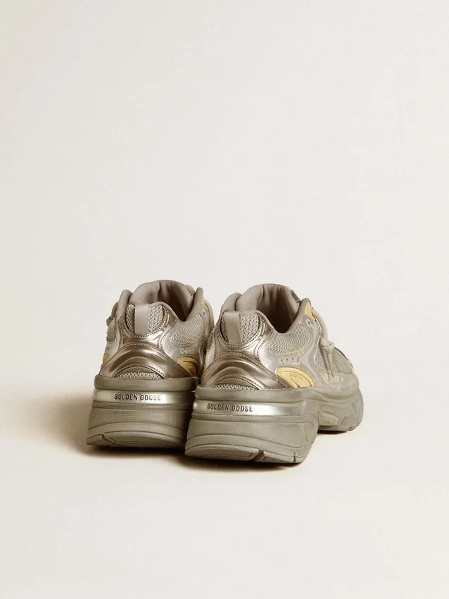 Lightstar pour homme en cuir métallisé et maille argentée avec étoile grise