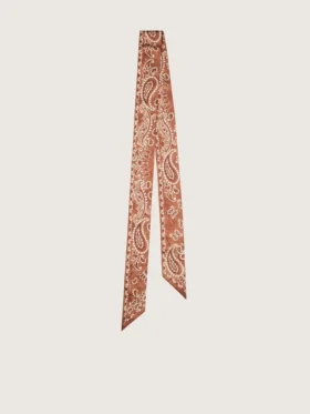 Lot de deux rubans en sergé à motif paisley orange