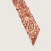 Lot de deux rubans en sergé à motif paisley orange