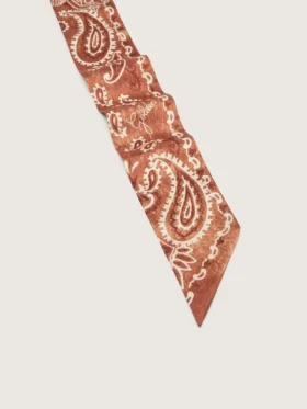 Lot de deux rubans en sergé à motif paisley orange