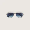 Lunettes de soleil aviateur Carter avec verres bleus et cristaux