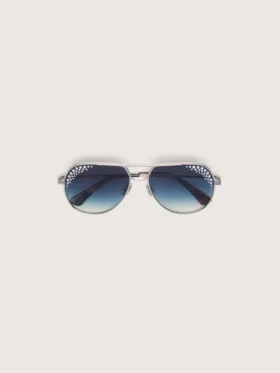 Lunettes de soleil aviateur Carter avec verres bleus et cristaux