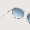 Lunettes de soleil aviateur Carter avec verres bleus et cristaux