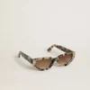 Lunettes de soleil carrées Jackie à motif écaille