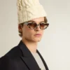 Lunettes de soleil carrées Jackie à motif écaille