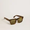 Lunettes de soleil carrées Jamie avec monture marron Havane