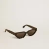 Lunettes de soleil de forme rectangulaire avec monture et verres noirs