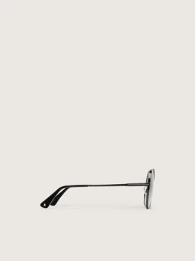 Lunettes de soleil de style aviateur avec monture couleur métal et verres gris