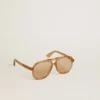 Lunettes de soleil de style aviateur avec monture et verres couleur miel