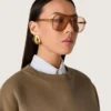 Lunettes de soleil de style aviateur avec monture et verres couleur miel