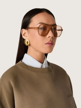 Lunettes de soleil de style aviateur avec monture et verres couleur miel