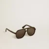 Lunettes de soleil de style aviateur avec monture et verres noirs