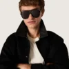 Lunettes de soleil de style aviateur avec monture et verres noirs