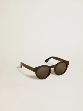 Lunettes de soleil Panthos de forme carrée avec monture et verres noirs