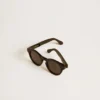 Lunettes de soleil Panthos de forme carrée avec monture et verres noirs
