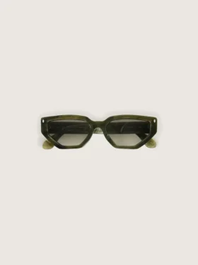 Lunettes de soleil rectangulaires Jamie avec monture effet marbre vert