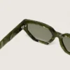 Lunettes de soleil rectangulaires Jamie avec monture effet marbre vert
