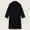Manteau cocon noir à simple boutonnage pour femme