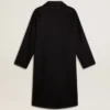 Manteau cocon noir à simple boutonnage pour femme